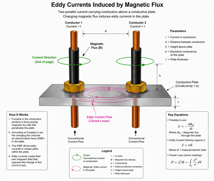 Eddy Currents Induced by Magnetic Flux