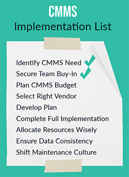 CMMS Implementation List