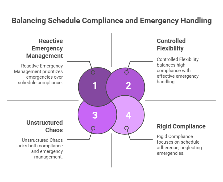 Balancing Schedule Compliance and Emergency Handling