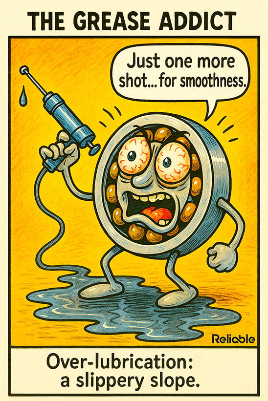 over lubrication bearing failure