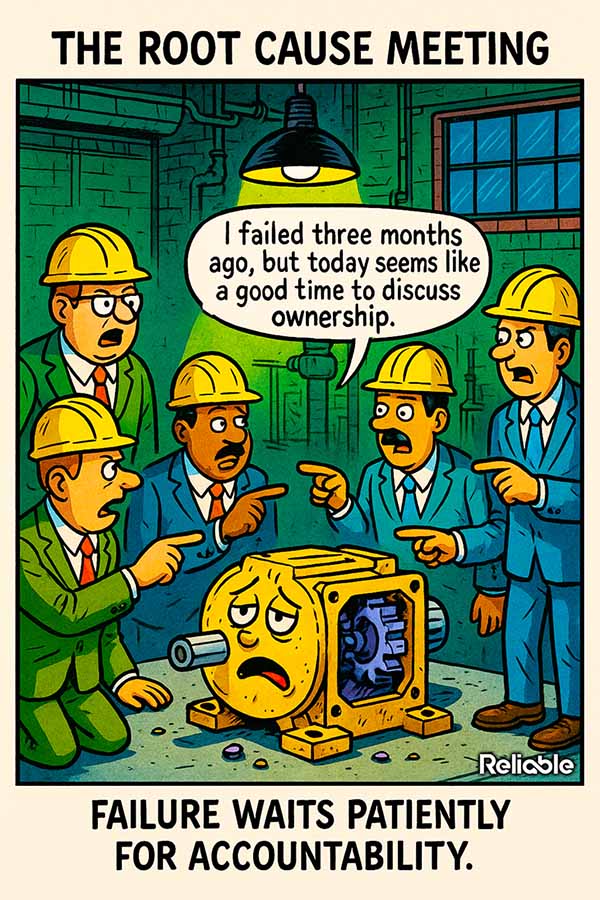 Root cause analysis meeting best practices for maintenance