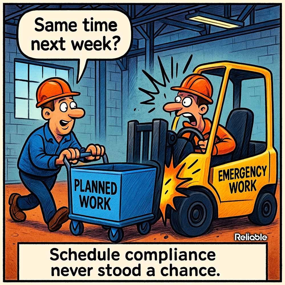 planned vs emergency maintenance work